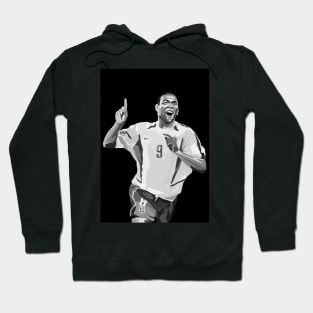 Ronaldo Nazario Legendary Brazil Black And White Art Hoodie